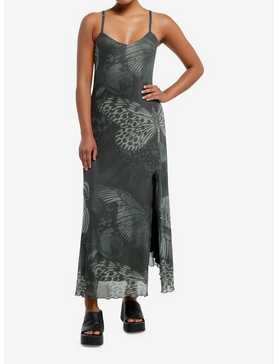 Thorn & Fable Green Butterfly Slit Maxi Dress, , hi-res