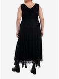 Cosmic Aura Black Lace Slit Maxi Dress Plus Size, BLACK, alternate