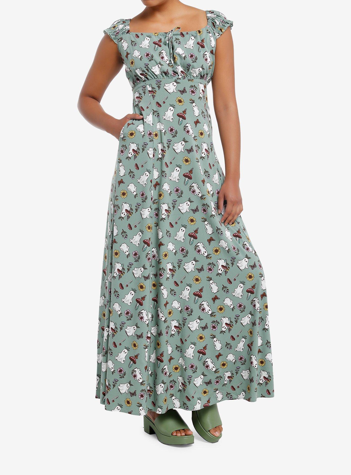 Thorn & Fable Mushroom Ghost Empire Maxi Dress, , hi-res