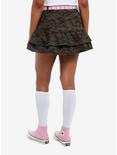 Sweet Society Green Camo Ruffle Belted Mini Skirt, PINK, alternate