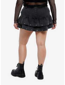 Social Collision Star Stud Ribbon Mini Skirt Plus Size, , hi-res