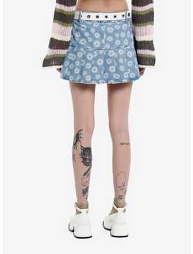 Sweet Society Daisy Heart Belt Denim Mini Skirt, , hi-res