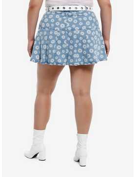 Sweet Society Daisy Heart Belt Denim Mini Skirt Plus Size, , hi-res