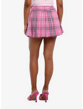 Sweet Society Pink Plaid Pleated Skirt, , hi-res