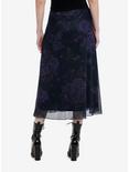Cosmic Aura Purple & Black Floral Midi Skirt, BROWN, alternate
