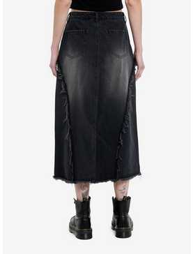 Social Collision Frayed Star Denim Midaxi Skirt, , hi-res