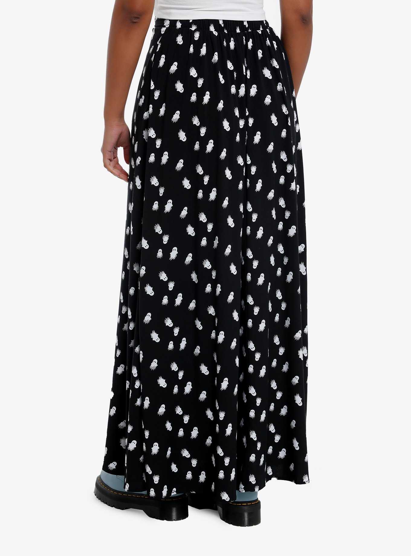 Thorn & Fable Black & White Ghost Maxi Skirt, , hi-res