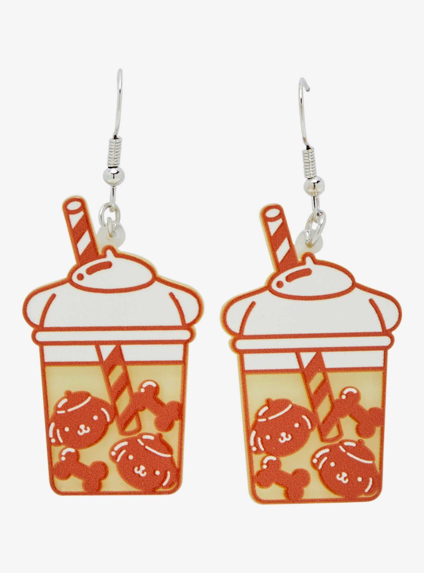 Sanrio Pompompurin Boba Earrings — BoxLunch Exclusive, , hi-res