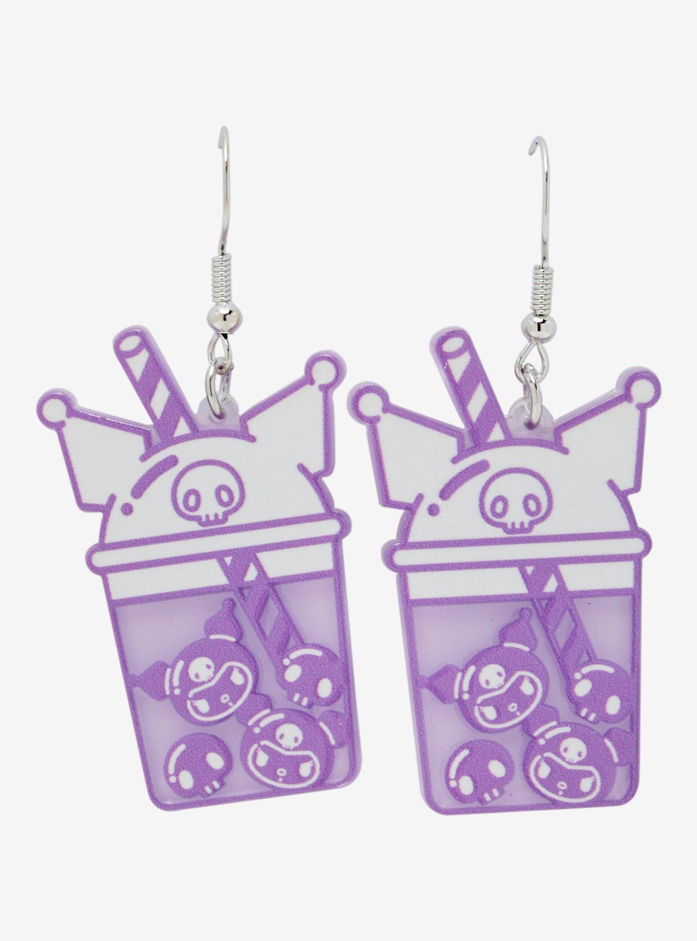 Sanrio Hello Kitty and Friends Kuromi Boba Cup Earrings - BoxLunch Exclusive, , alternate