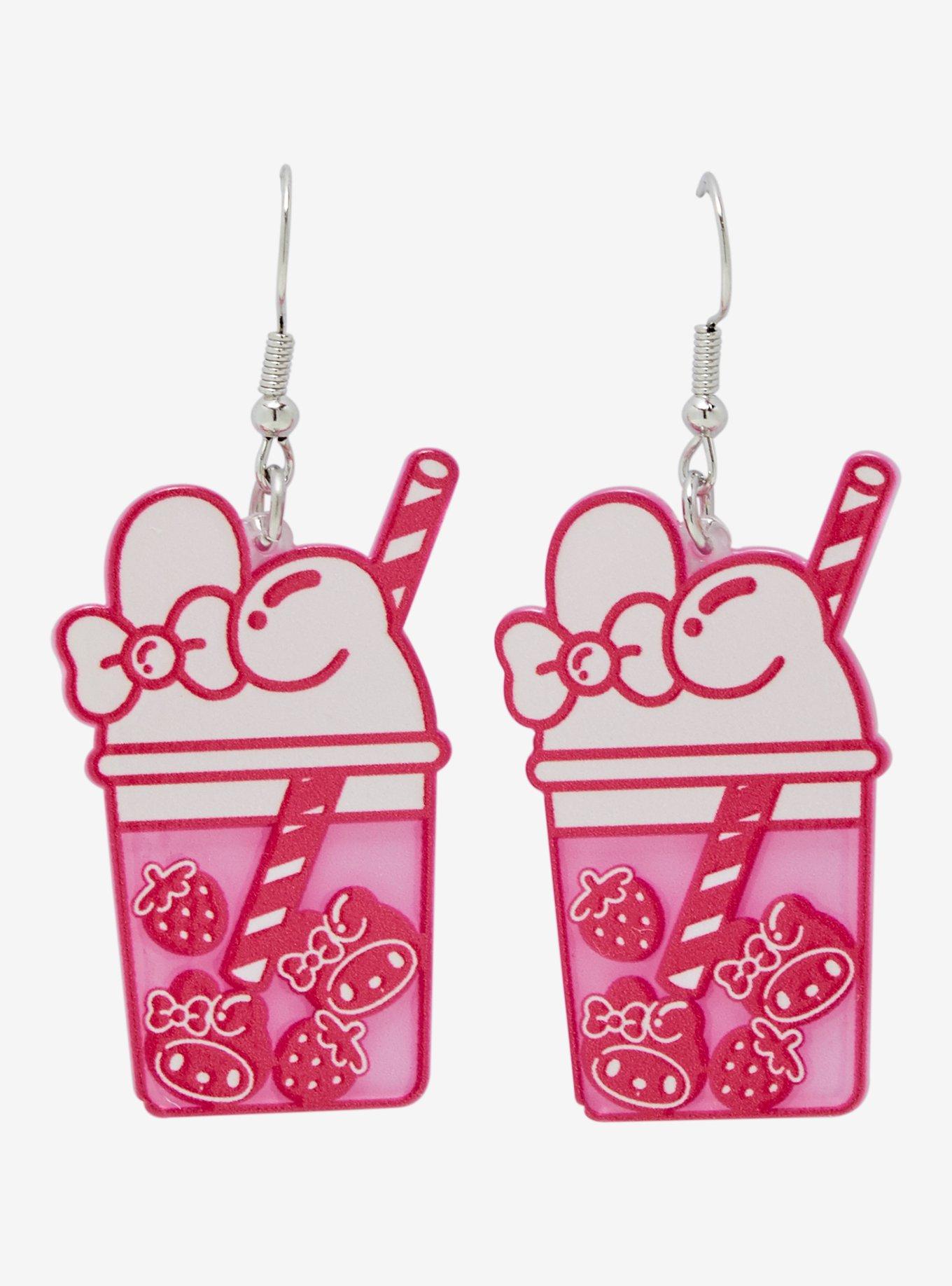 Sanrio Hello Kitty and Friends My Melody Boba Cup Earrings - BoxLunch Exclusive, , alternate