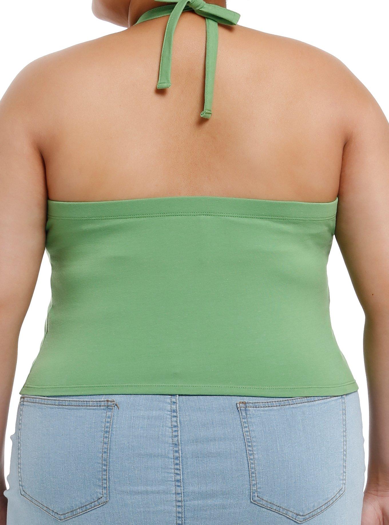 Sweet Society Don't Duck With Us Green Girls Halter Top Plus Size, , alternate