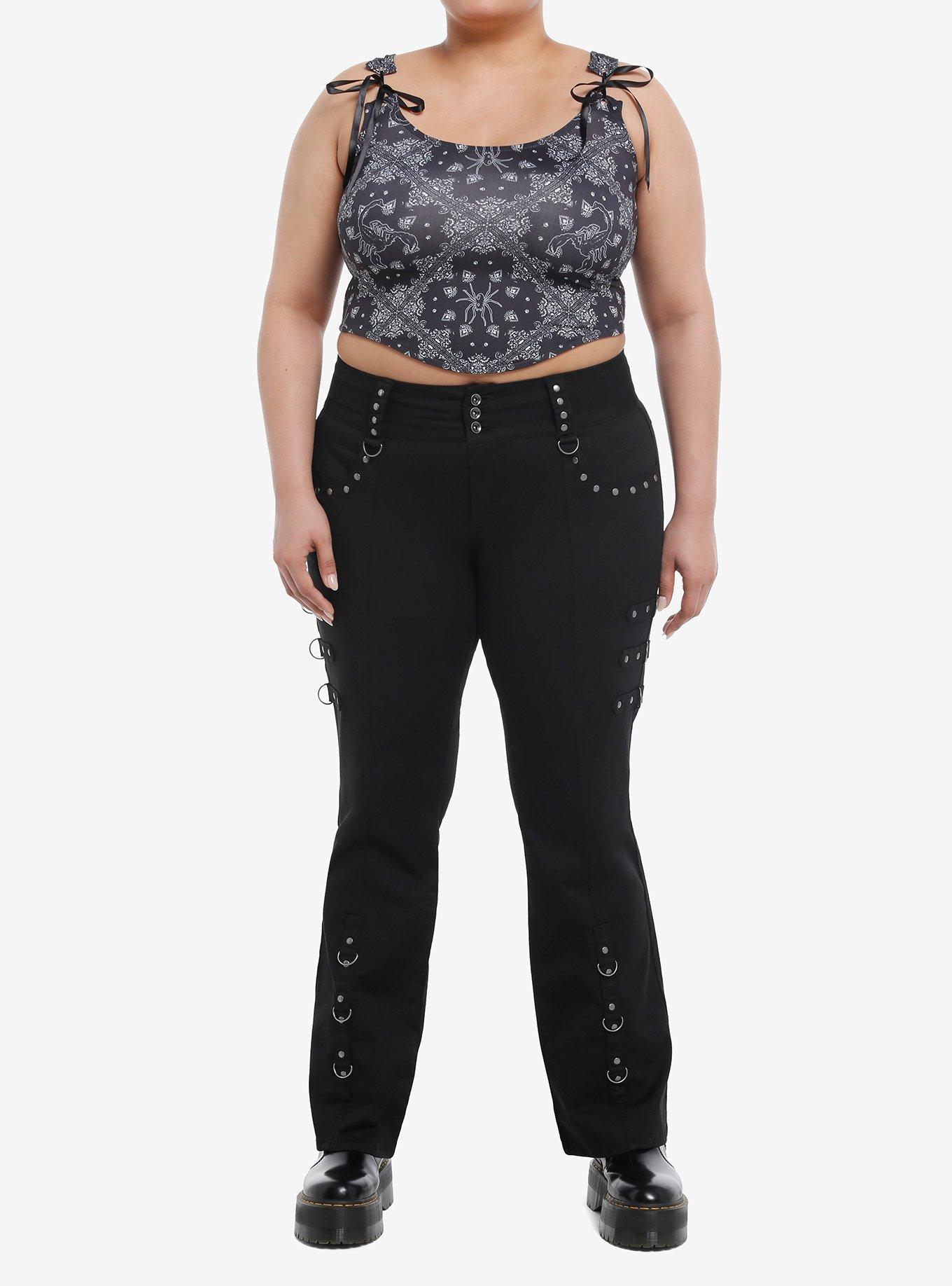 Cosmic Aura Gothic Western Bandana Lace-Up Girls Top Plus Size, , hi-res