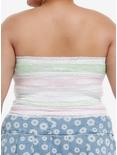 Sweet Society Stripe Rosette Lace Girls Tube Top Plus Size, PINK, alternate