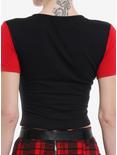 Social Collision Black & Red Rock Star Girls Crop T-Shirt, RED, alternate