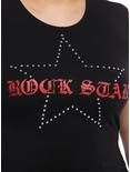 Social Collision Black & Red Rock Star Girls Crop T-Shirt Plus Size, RED, alternate