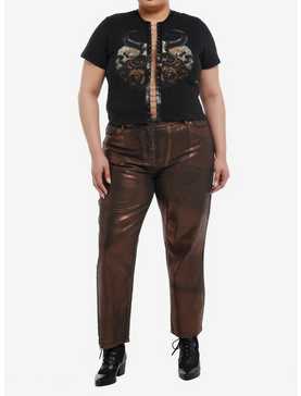 Cosmic Aura Skull & Rose Chains Girls Crop T-Shirt Plus Size, , hi-res