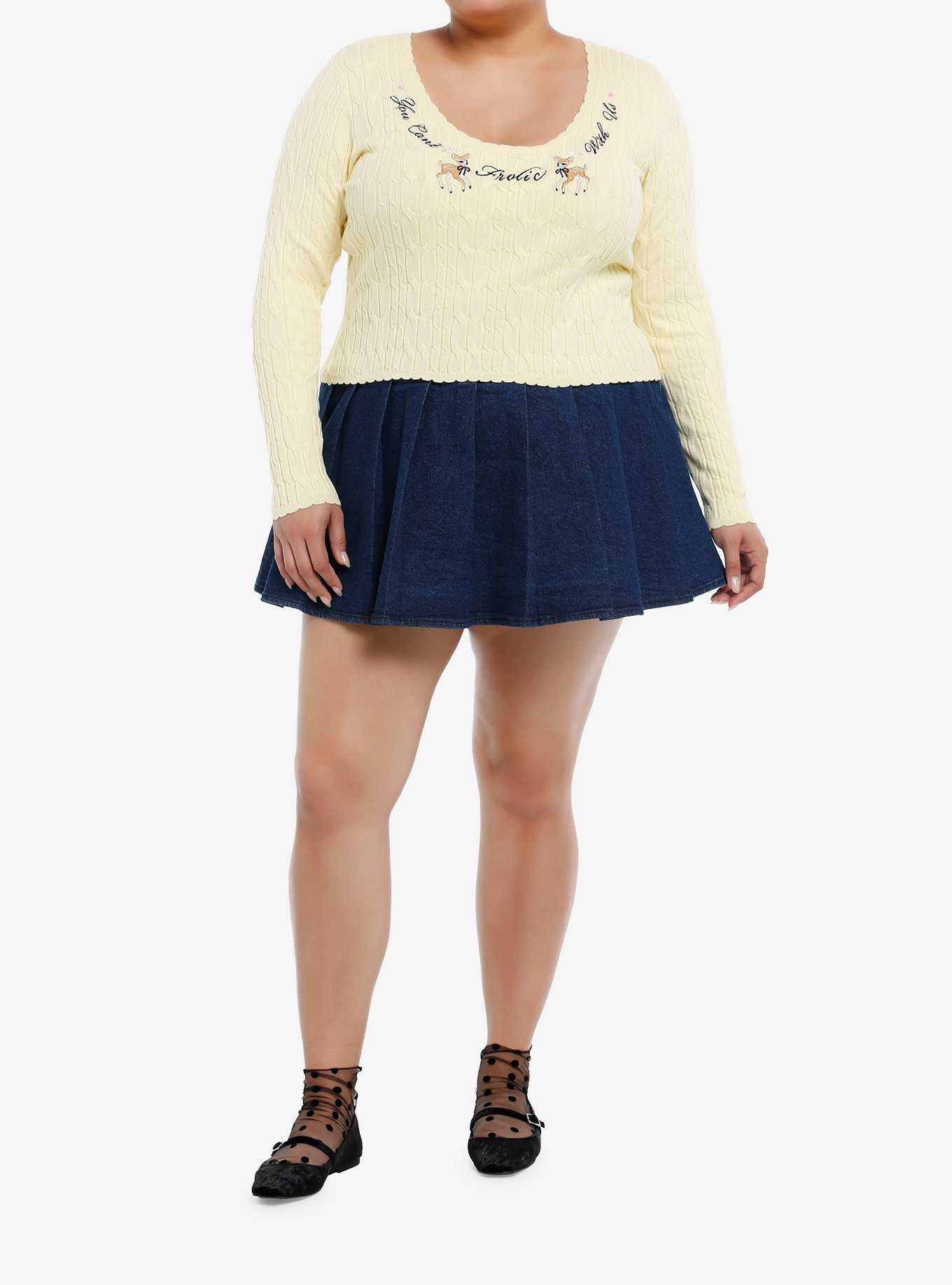 Sweet Society Can't Frolic With Us Deer Girls Long-Sleeve Sweater Plus Size, , hi-res