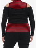 Social Collision Black & Red Stripe Girls Mock Neck Twofer Plus Size, RED, alternate