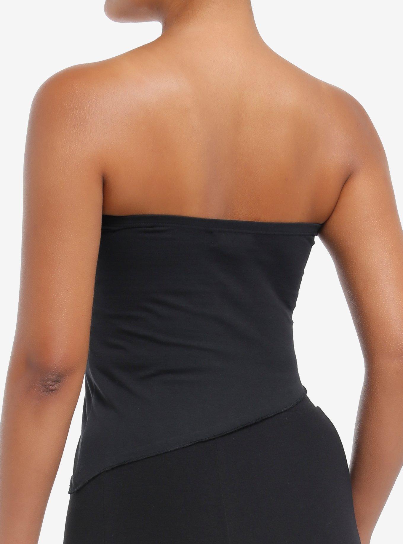 Rock Forever Rhinestone Asymmetrical Girls Tube Top, , alternate