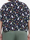 Thorn & Fable Mushroom Ghost Girls Boxy Woven Button-Up Plus Size, , alternate