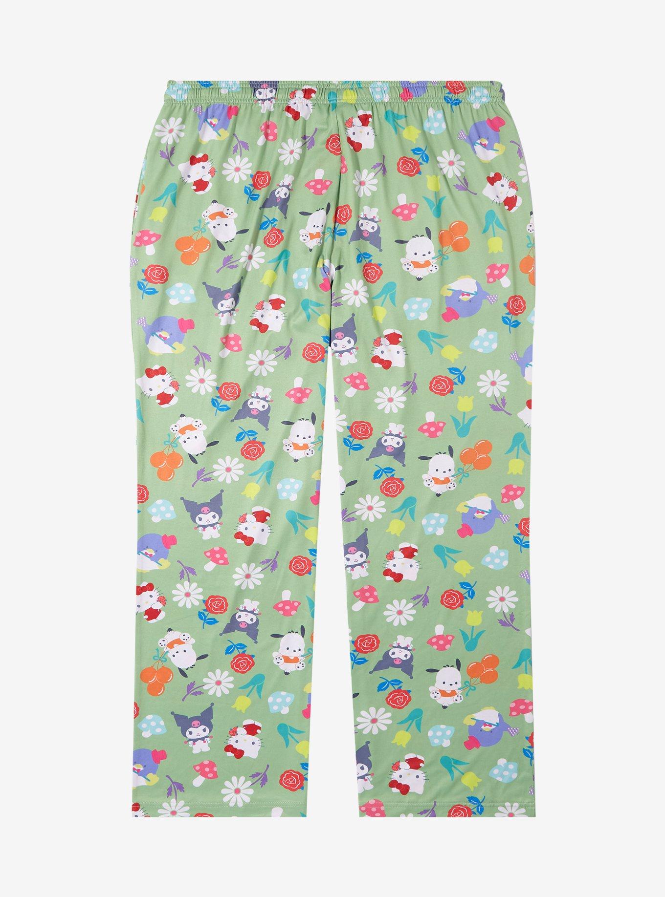 Sanrio Hello Kitty and Friends Floral Allover Print Women's Plus Size Sleep Pants — BoxLunch Exclusive, , hi-res