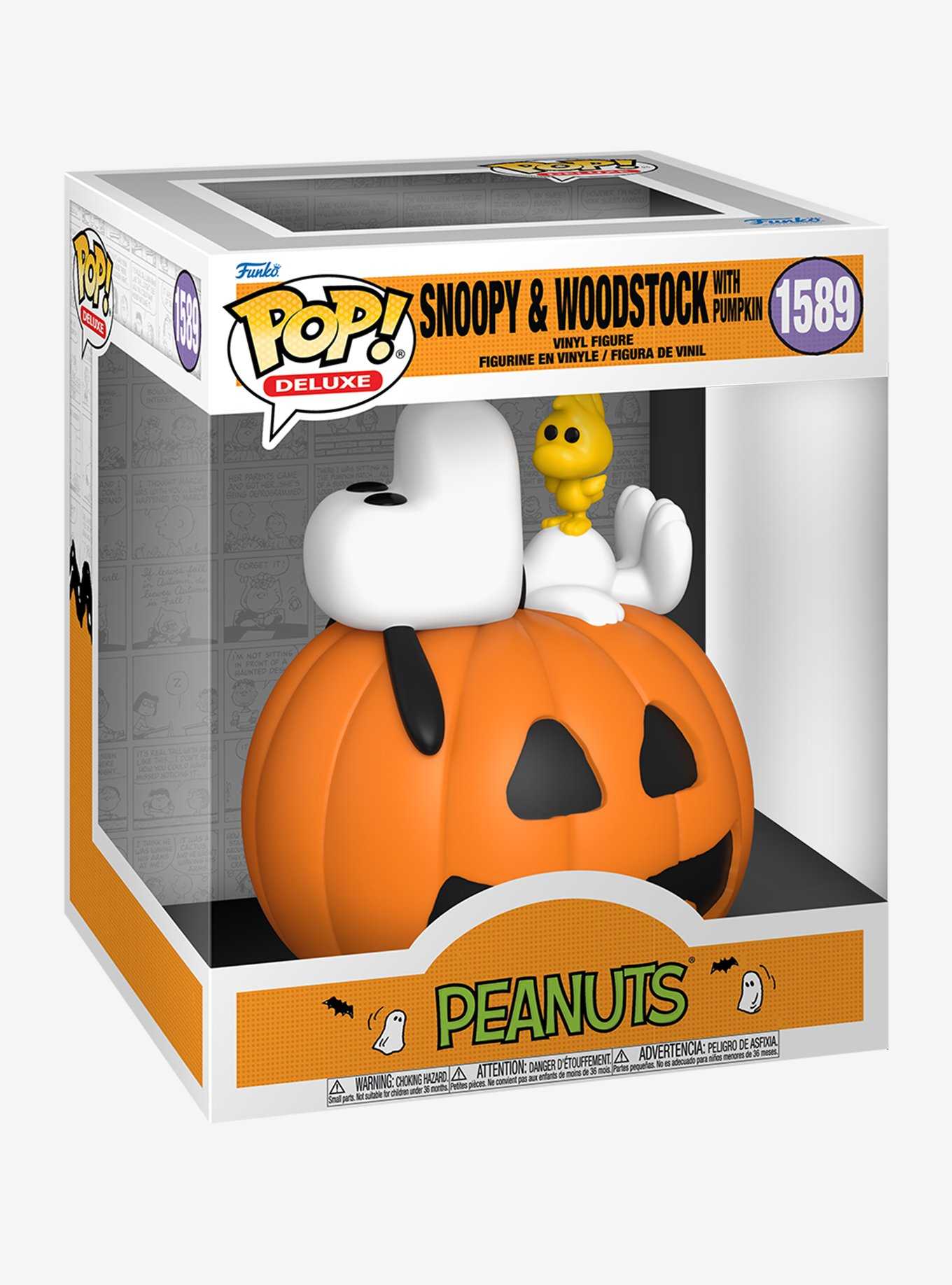 Funko Peanuts Pop! Deluxe Snoopy & Woodstock With Pumpkin Vinyl Figure, , hi-res