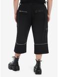 Social Collision Black Stud Grommet Zip-Off Cargo Shorts Plus Size, BLACK, alternate