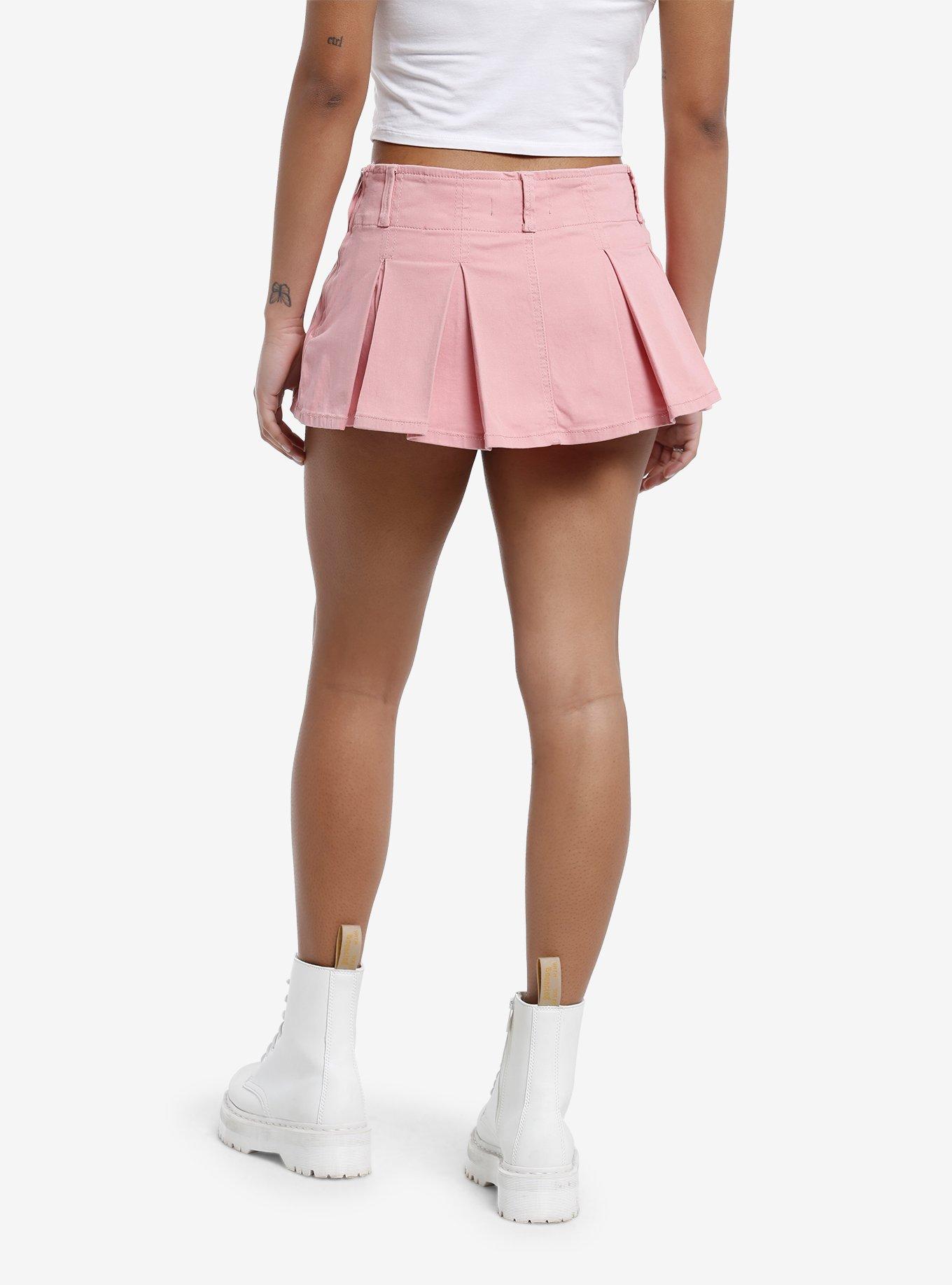 Dusty Rose Pleated Micro Skort, , hi-res