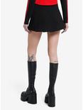 Black Grommet Pleated Skirt, BLACK, alternate