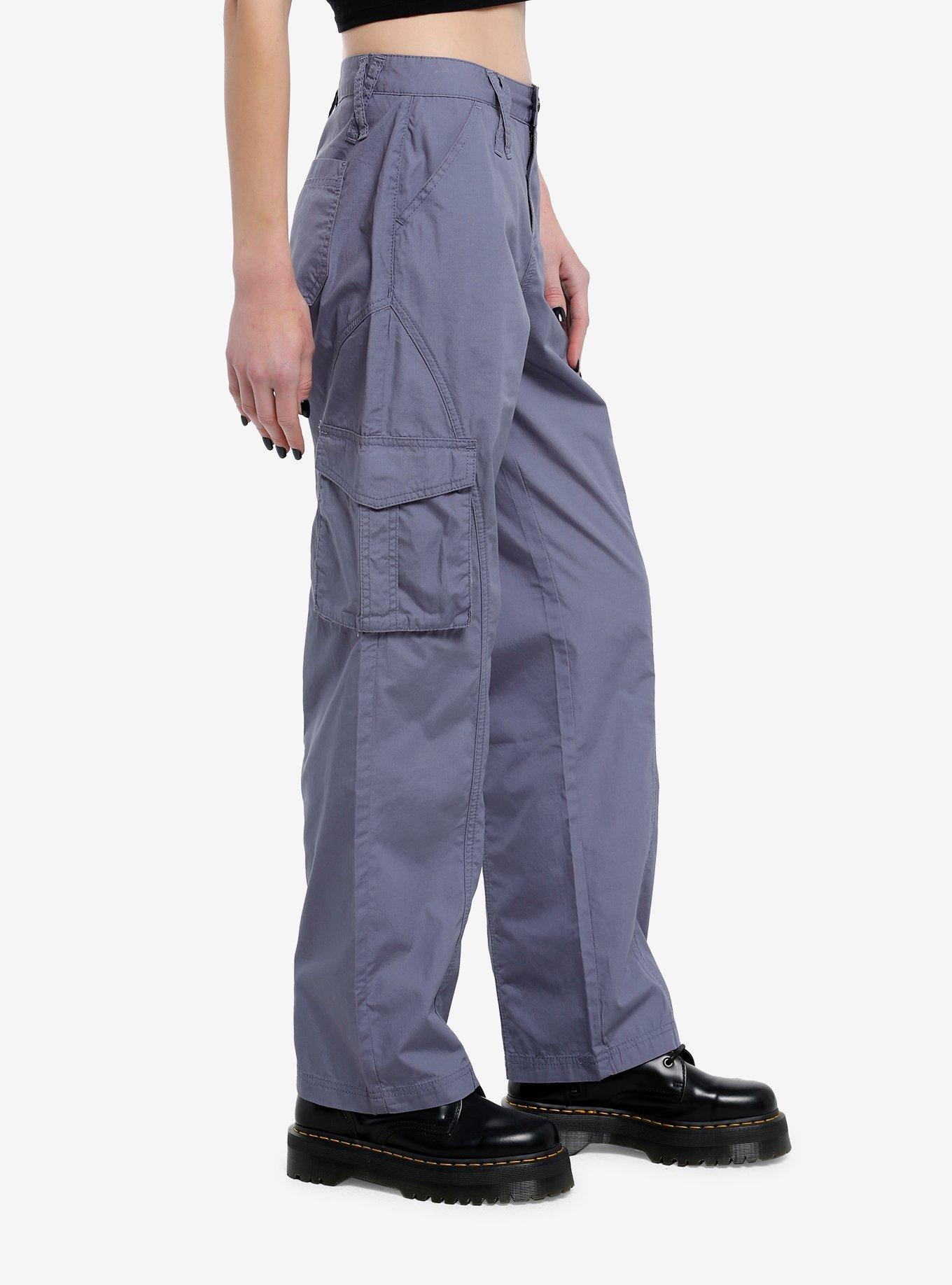 Slate Grey Butterfly Filigree Girls Cargo Pants, SLATE, alternate