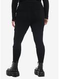 Black Ultra Hi-Rise Buckle Girls Super Skinny Jeans Plus Size, BLACK, alternate