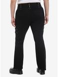Black Stud D-ring Flare Pants Plus Size, BLACK, alternate