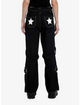 Black Stars & Straps Girls Skate Pants, , hi-res