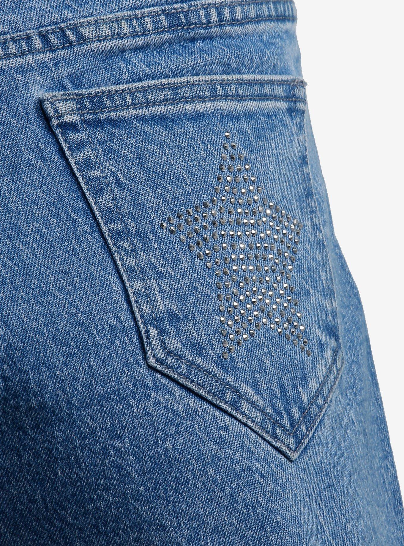 Silver Star Rhinestone Mom Shorts, SILVER, alternate