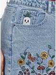 Thorn & Fable Ghost Sunflower Mom Shorts Plus Size, BROWN, alternate
