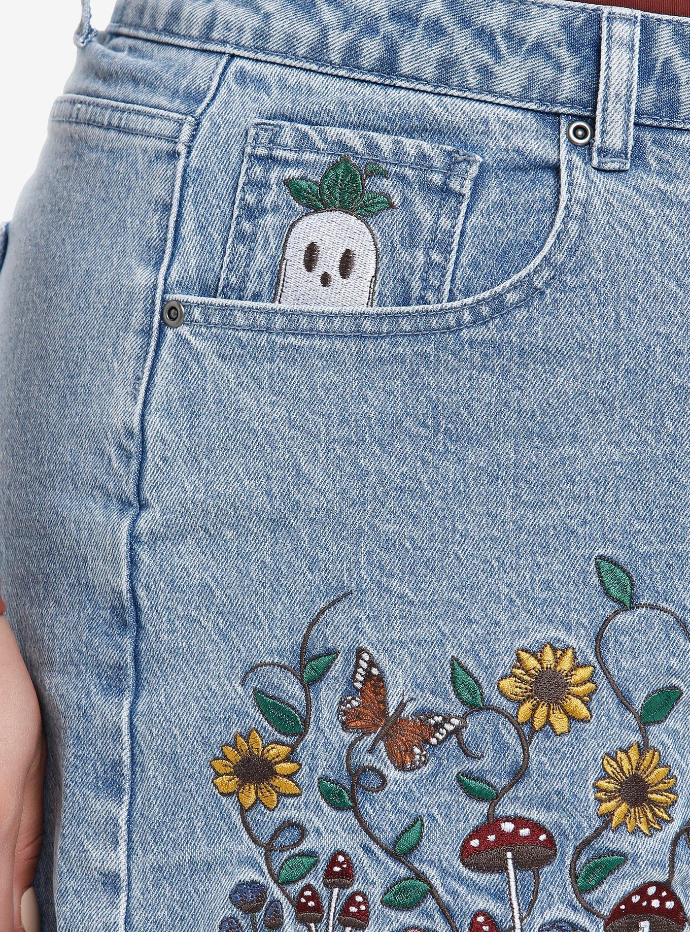 Thorn & Fable Ghost Sunflower Mom Shorts Plus Size, BROWN, alternate