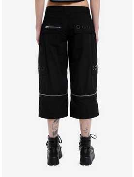 Social Collision Black Stud Grommet Zip-Off Cargo Shorts, , hi-res