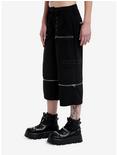 Social Collision Black Stud Grommet Zip-Off Cargo Shorts, BLACK, alternate
