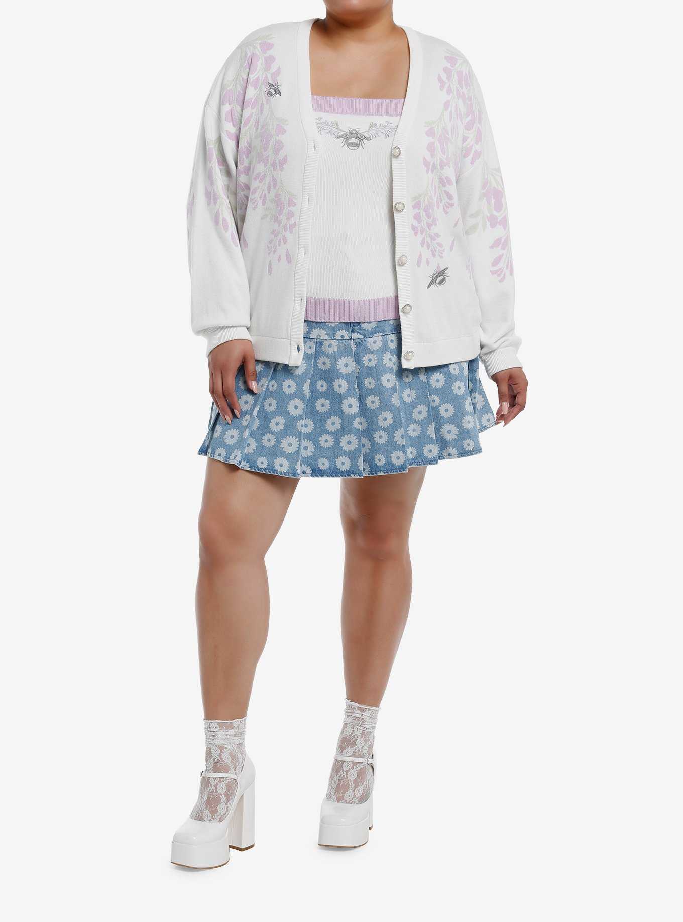 Her Universe Bridgerton Embroidered Knit Girls Tank Top Plus Size, , hi-res