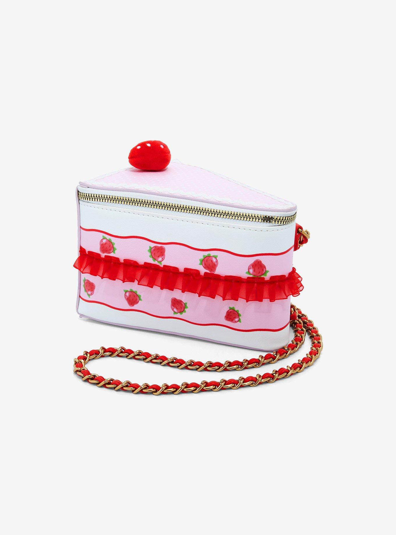 Strawberry Shortcake Cake Slice Figural Crossbody Bag, , alternate