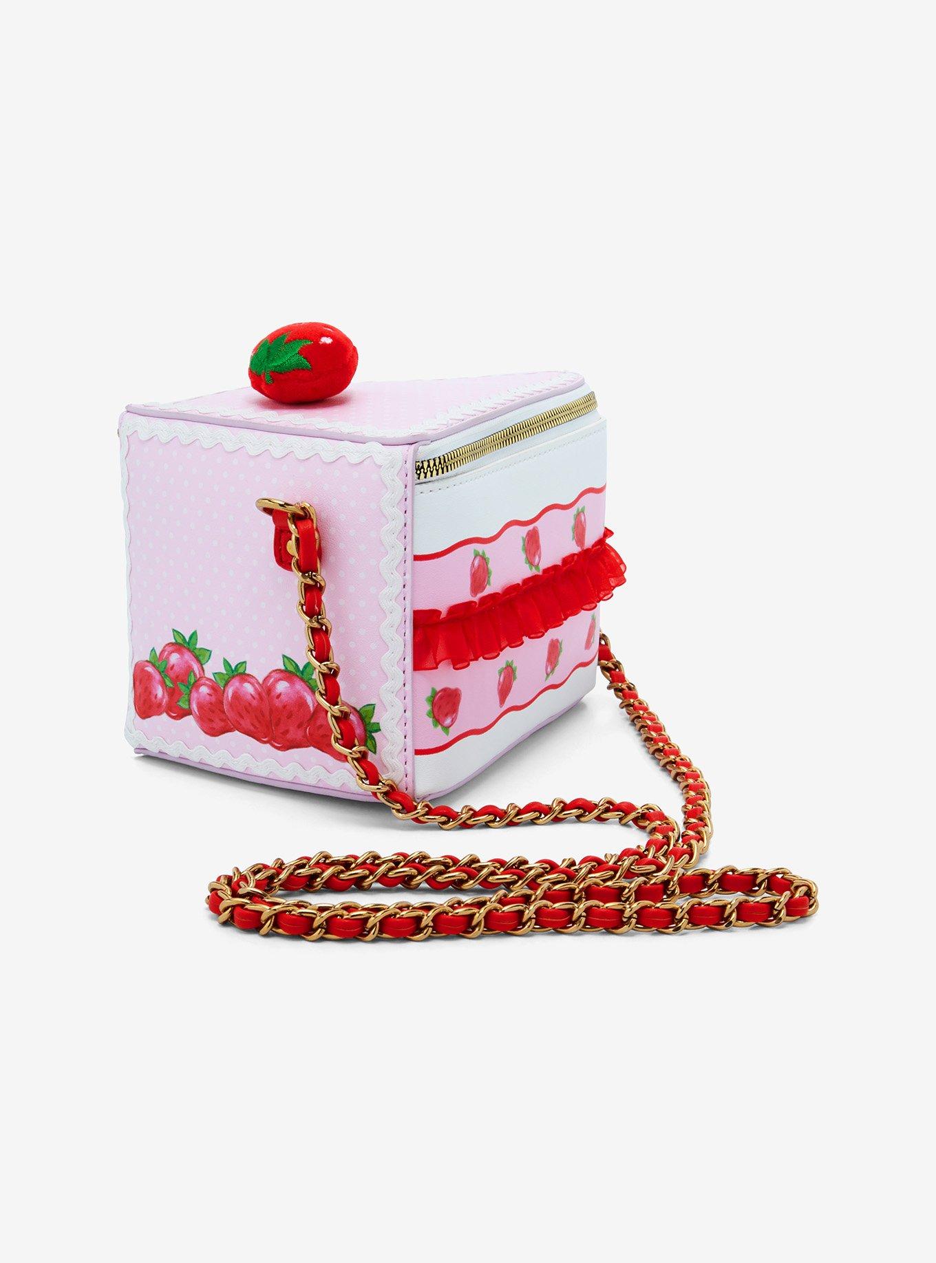 Strawberry Shortcake Cake Slice Figural Crossbody Bag, , alternate