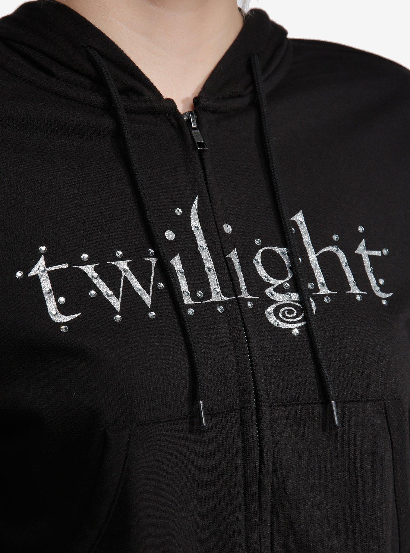 The Twilight Saga Edward Rhinestone Girls Crop Hoodie, , alternate