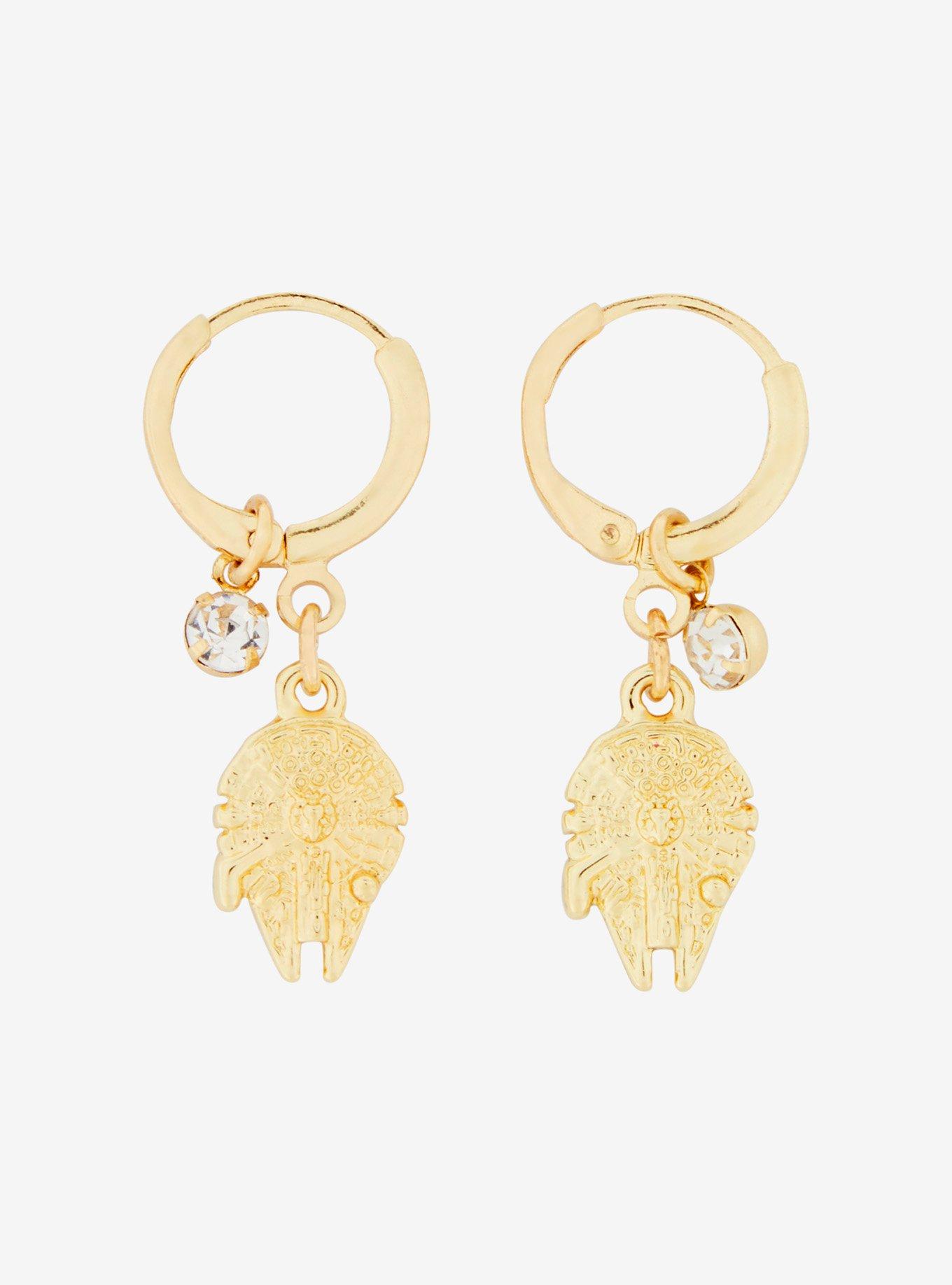 Star Wars Millennium Falcon Hoop Earrings &mdash; BoxLunch Exclusive, , alternate