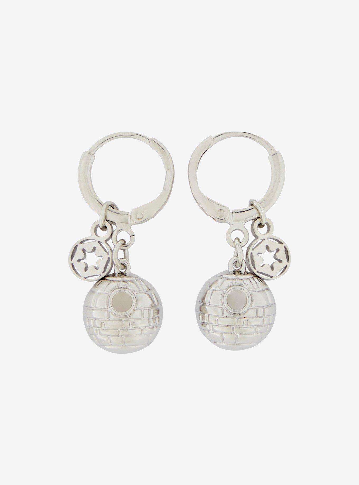 Star Wars Death Star Hoop Earrings &mdash; BoxLunch Exclusive, , alternate