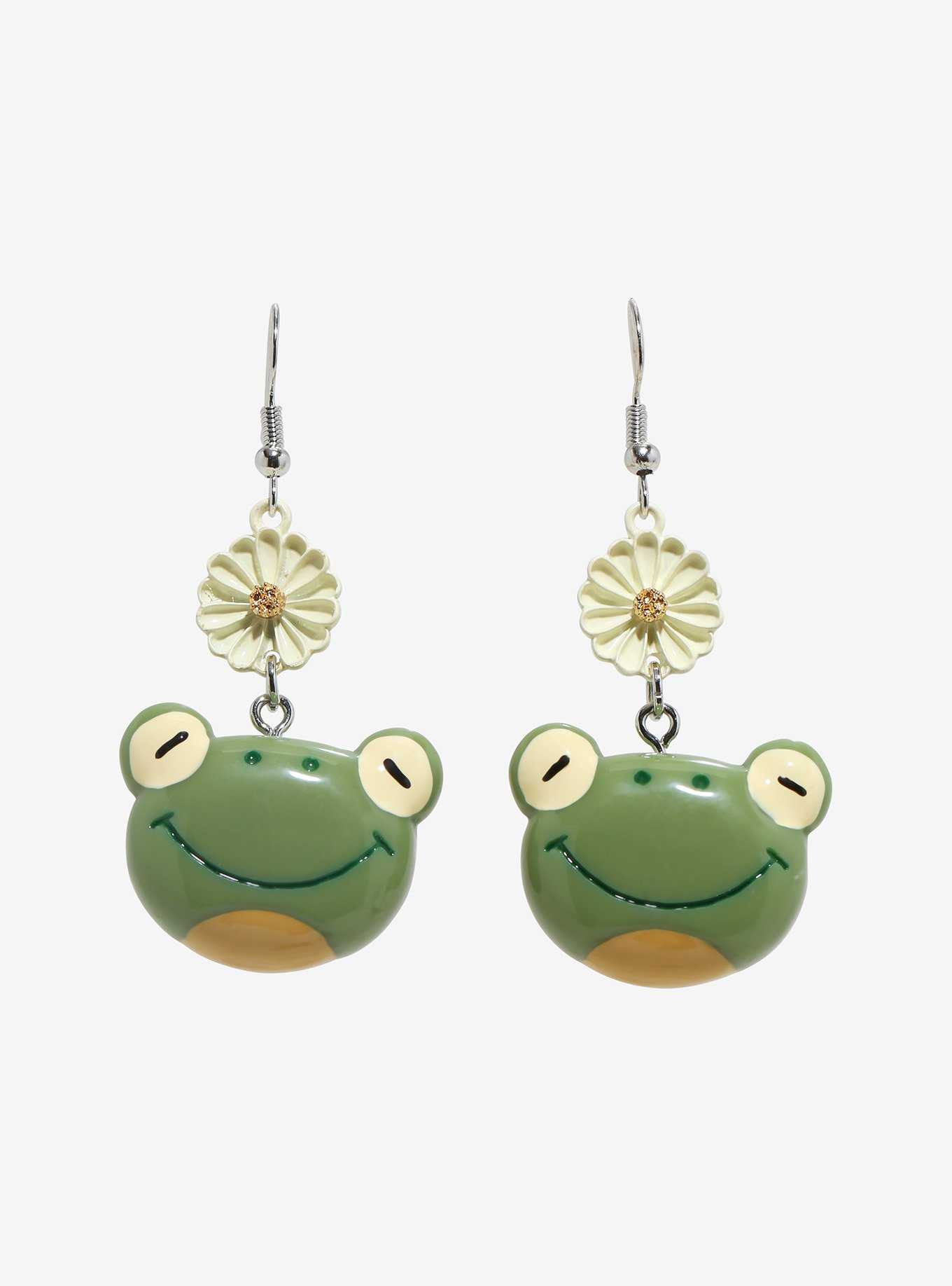 Thorn & Fable Frog Daisy Earrings, , hi-res