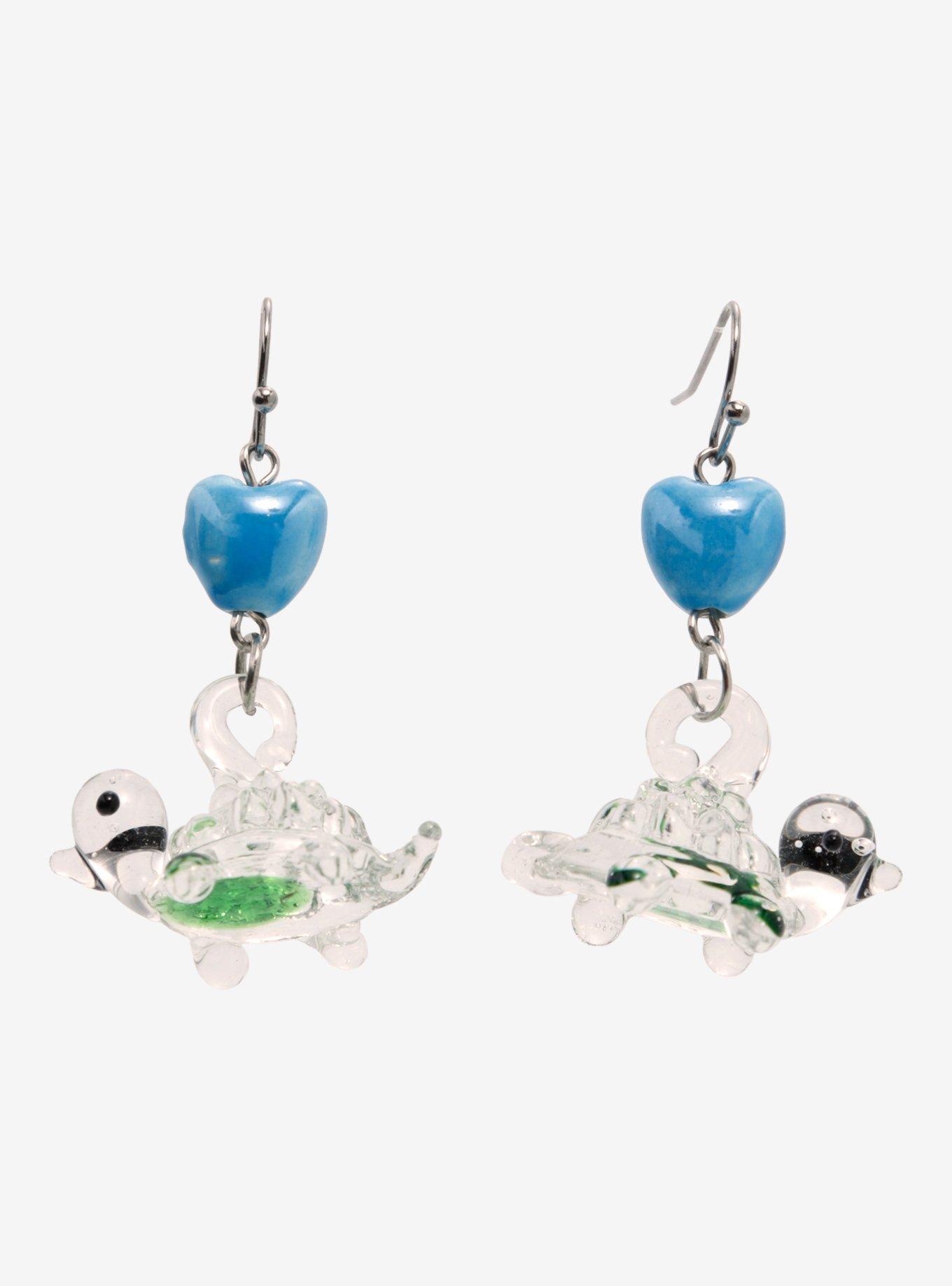 Sweet Society Glass Turtle Earrings, , hi-res