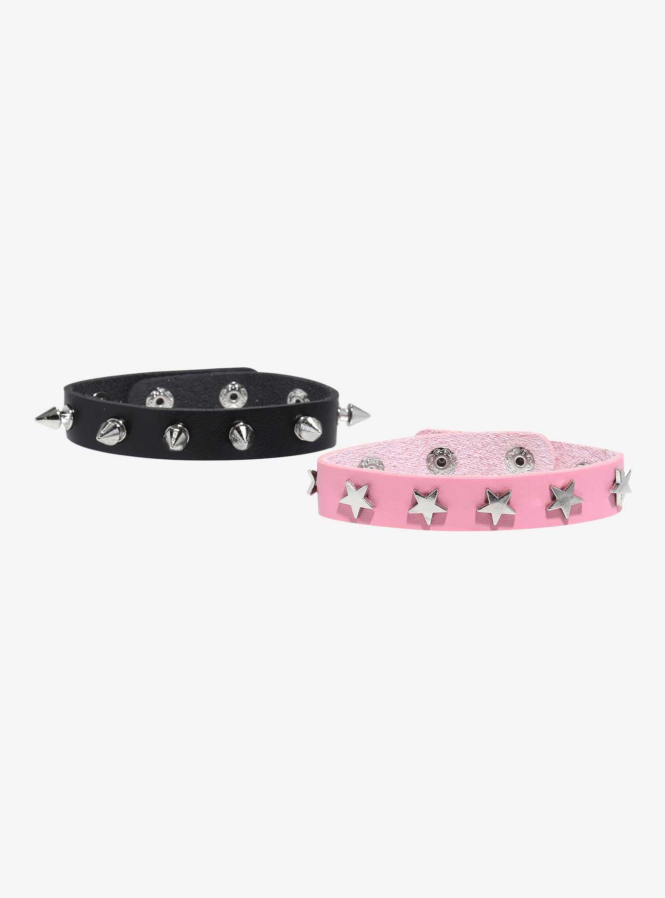 Social Collision Star & Spike Stud Cuff Bracelet Set, , hi-res