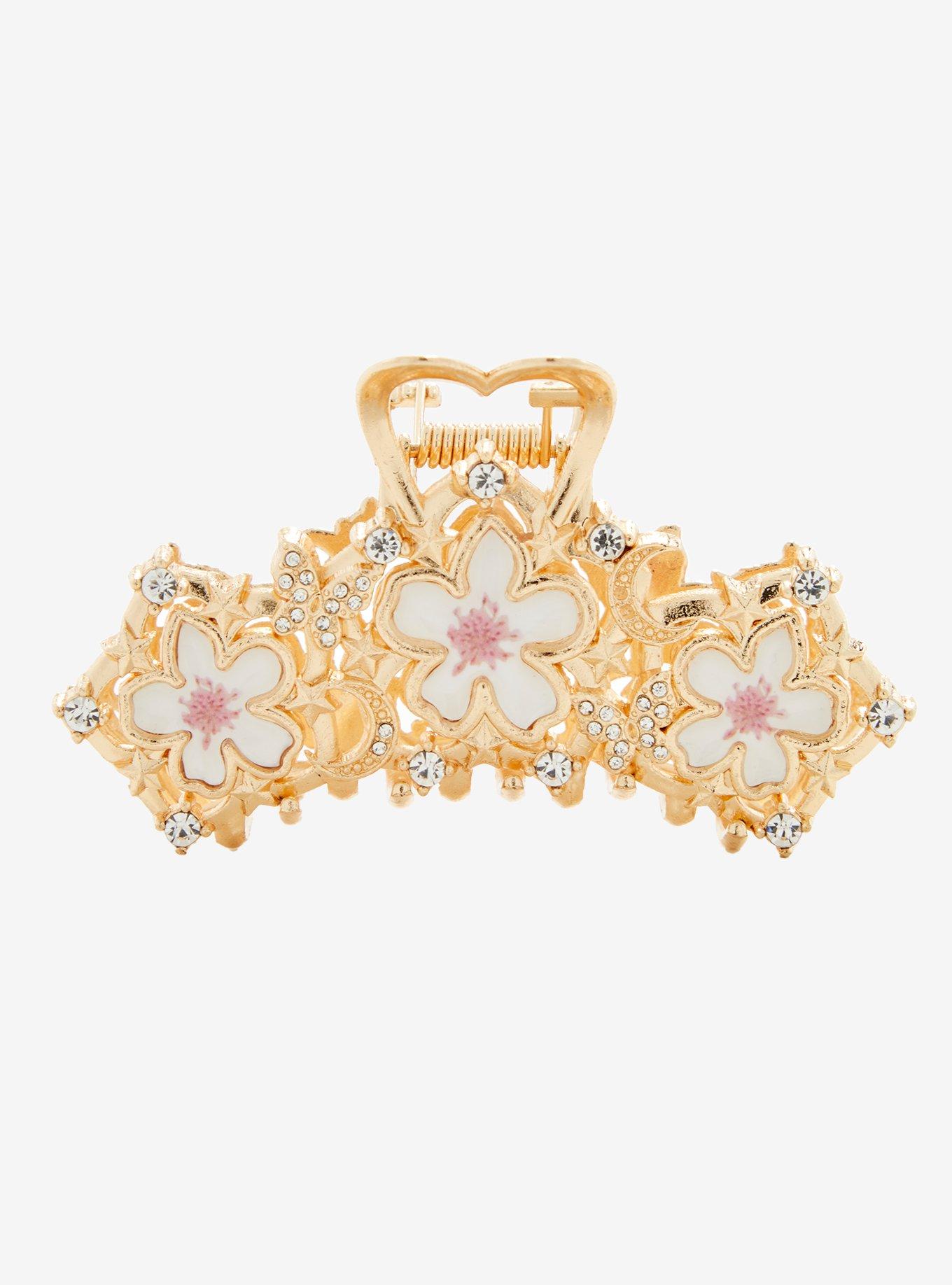 Sweet Society Cherry Blossom Rhinestone Claw Hair Clip, , alternate
