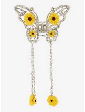 Thorn & Fable Sunflower Butterfly Chain Claw Hair Clip, , hi-res