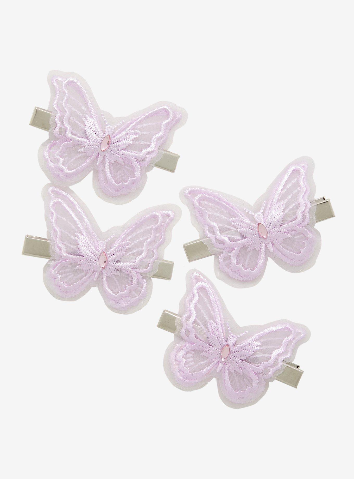 Sweet Society Pink Mesh Butterfly Hair Clip Set, , hi-res